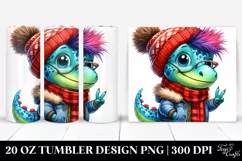 Goofy Baby Dinosaur Winter PNG Product Image 1