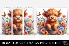 Highland Cow Sitting Pot | 20 oz Tumbler Product Image 1