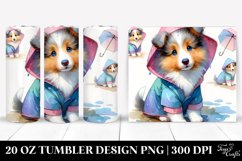 Expressive Baby Collie with Rain Coat | 20 oz Tumbler Product Image 1