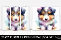 Expressive Baby Collie with Rain Coat | 20 oz Tumbler Product Image 1