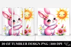 20 Oz Tumbler Sublimation | Smiling Cute Baby Bunny | Product Image 1