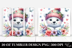 20 Oz Tumbler Sublimation | Colorful Polar Bear Whimsical Product Image 1
