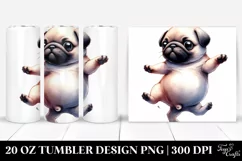 Expressive Baby Pug Dancing | 20 oz Tumbler Product Image 1