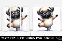 Expressive Baby Pug Dancing | 20 oz Tumbler Product Image 1