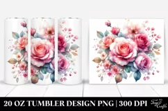 Colorful Pink Roses Tumbler Product Image 1