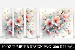 Tumbling Spring Wind Watercolor Pastel | Tumbler Product Image 1