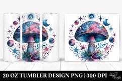 Vibrant Magical Mushroom Clipart, Transparent 20 Oz Tumbler Product Image 1