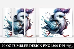 Cute Dove Running with Cool Haircut, Transparent 20 Oz Product Image 1