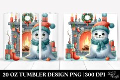 Whimsical Seal by the Fireplace Clipart Product Image 1