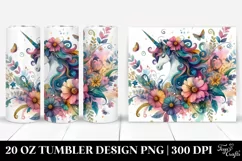 Colorful Unicorn Flower | 20 Oz Tumbler Product Image 1