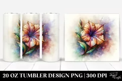 Pastel Wooden Stained Petunia, Transparent 20 Oz Tumbler Product Image 1