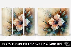 Pastel Wooden Stained Petunia, Transparent 20 Oz Tumbler Product Image 1