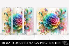 Carnation with Floral Swirls | 20 Oz Tumbler Product Image 1