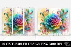 Carnation with Floral Swirls | 20 Oz Tumbler Product Image 1