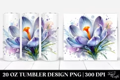 Wooden Crocus Watercolor Pastel | Tumbler Product Image 1
