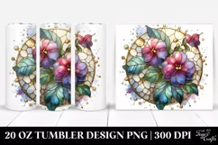 Detailed Stained Impatiens | 20 Oz Tumbler Product Image 1