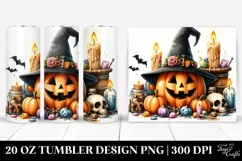 Funny Halloween Clipart with Candle, Transparent 20 Oz Product Image 1
