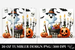 Funny Halloween Clipart with Candle, Transparent 20 Oz Product Image 1
