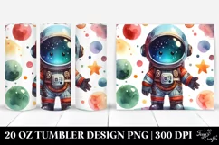 Colorful Whimsical Astronaut Boy | 20 Oz Tumbler Product Image 1