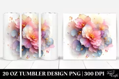 Abstract Shiny Begonia, Transparent 20 Oz Tumbler Product Image 1