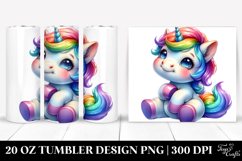 Cute Baby Unicorn Drawing, Vivid 20 Oz Tumbler Product Image 1