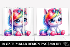 Cute Baby Unicorn Drawing, Vivid 20 Oz Tumbler Product Image 1