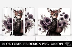 Detailed Gothic Baby Deer | 20 Oz Tumbler Product Image 1