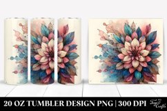 Abstract Wooden Zinnia in Watercolor Product Image 1