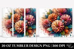 Abstract Wooden Zinnia in Watercolor Product Image 1