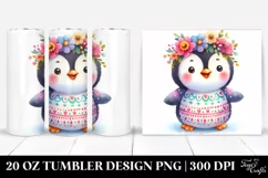 20 Oz Tumbler Sublimation | Smiling Cute Baby Penguin Product Image 1