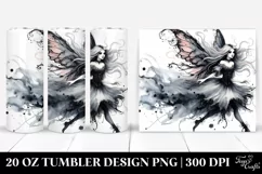 Whimsical Gothic Fairy Watercolor Clipart, Transparent 20 Oz Product Image 1