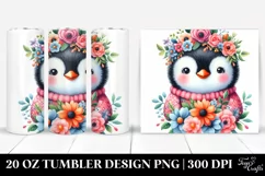 20 Oz Tumbler Sublimation | Smiling Cute Baby Penguin Product Image 1