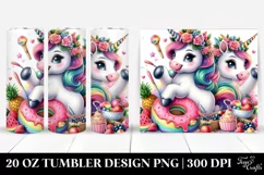 Vibrant Cute Unicorn Drawing | 20 oz Tumbler Product Image 1