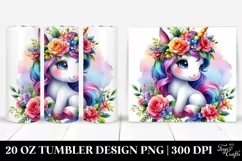 Vibrant Baby Unicorn Drawing | 20 oz Tumbler Product Image 1
