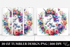 Vibrant Cute Unicorn Drawing | 20 oz Tumbler Product Image 1
