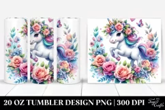 Vibrant Cute Unicorn Drawing | 20 oz Tumbler Product Image 1