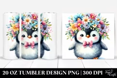 20 Oz Tumbler Sublimation | Smiling Cute Baby Penguin Product Image 1