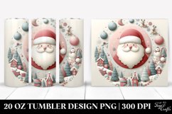Pastel Christmas Santa Design, Clipart 20 Oz Tumbler Product Image 1
