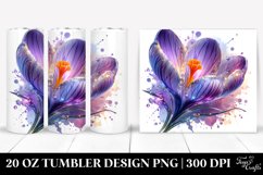 20 Oz Tumbler Sublimation | Shiny Crocus with Watercolor Product Image 1