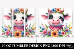 20 Oz Tumbler Sublimation | Smiling Cute Baby Cow Dressed in Product Image 1
