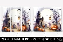Simple Watercolor Halloween Crypt Tumbler Product Image 1