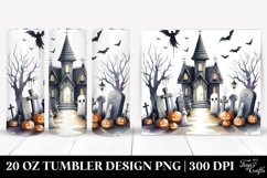 Simple Watercolor Halloween Crypt Tumbler Product Image 1