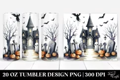 Simple Watercolor Halloween Crypt Tumbler Product Image 1