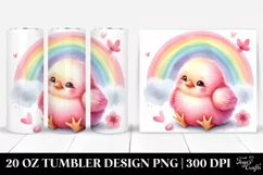 20 Oz Tumbler Sublimation | Smiling Cute Baby Chicken Product Image 1