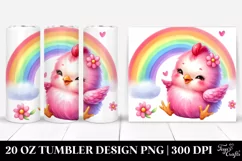 Colorful Baby Chicken Playing 20 Oz Tumbler Product Image 1