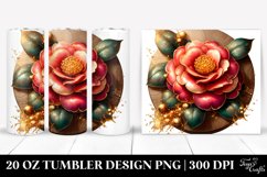 Shiny Camellia with Golden Insertions | 20 oz Tumbler Product Image 1