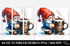 Gnome with Huge Mug, Clipart 20 Oz Tumbler Product Image 1