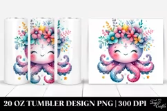 20 Oz Tumbler Sublimation | Smiling Cute Baby Octopus Product Image 1
