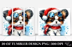 Cool Papillon with Santa Hat, High-Res PNG Product Image 1