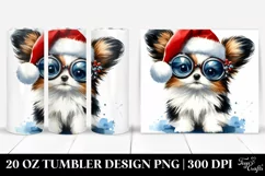 Charming Papillon with Santa Hat, High-Res PNG Product Image 1